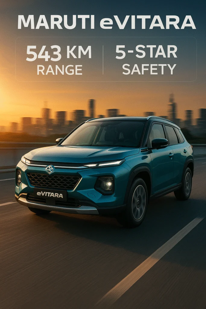 Maruti e Vitara का धमाका! 543KM रेंज और 5-स्टार सेफ्टी के साथ क्या खत्म करेगी Tata-Hyundai का राज? जानें कीमत और फीचर्स का पूरा ‘सच’