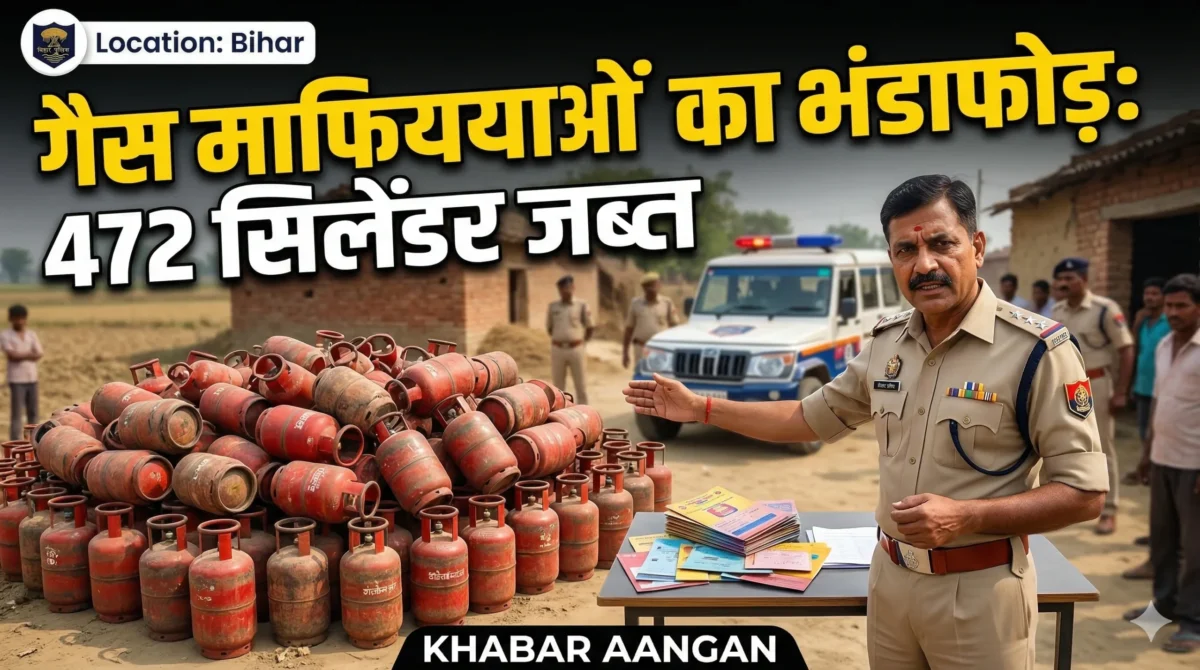 Bihar में गैस माफियाओं पर पुलिस का शिकंजा: 472 सिलेंडर जब्त, 26 पर FIR, क्या आपके जिले में भी चल रहा कालाबाजारी का खेल?