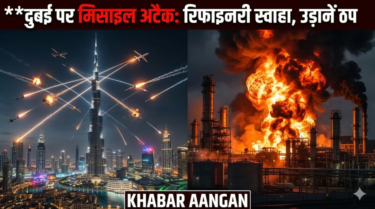 Dubai और खाड़ी देशों पर भयंकर मिसाइल हमला: तेल रिफाइनरी में आग, उड़ानें ठप