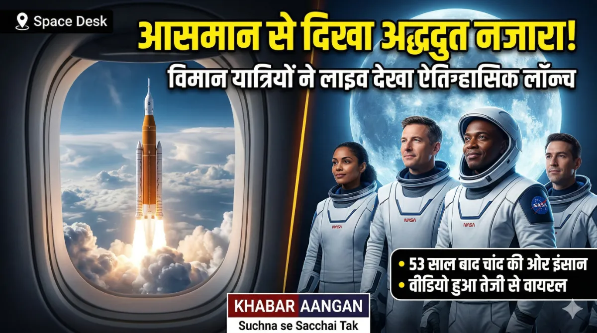 आसमान से दिखा अद्भुत नजारा! फ्लाइट में बैठे यात्रियों ने