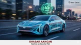 Futuristic car with digital display