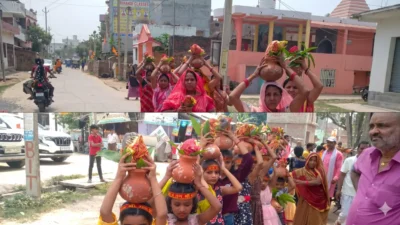 सुपौल बाजार में बजरंगबली की प्राण-प्रतिष्ठा का भव्य शुभारंभ! विशाल कलश यात्रा और जयकारों से गूंजा पूरा इलाका