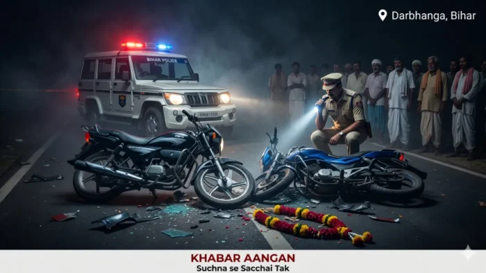 दरभंगा दरभंगा में दर्दनाक सड़क हादसा! शादी से कुछ दिन पहले उठी युवक की अर्थी, आमने-सामने की टक्कर में दो की मौत