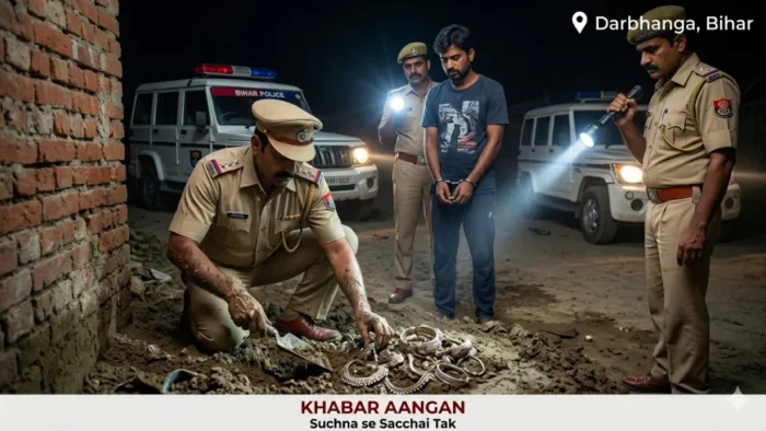 दरभंगा दरभंगा में प्रेम ज्वेलर्स लूटकांड का सबसे बड़ा पर्दाफाश! मुख्य मास्टरमाइंड गिरफ्तार, जमीन में गाड़ कर रखे थे लाखों के जेवर