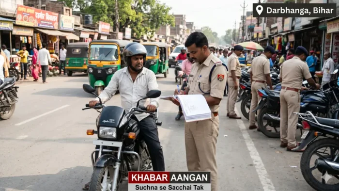 दरभंगा दरभंगा में पुलिस रजिस्टर में नोट कर रही है मोबाइल और चेसिस नंबर, SSP के निर्देश पर चेकिंग अभियान तेज!