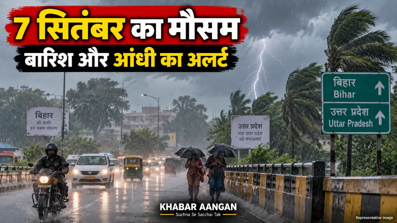 7 सितंबर का मौसम फिर बिगड़ेगा, बिहार-UP समेत कई राज्यों में बारिश-आंधी का अलर्ट